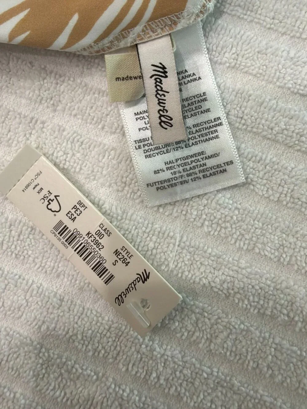 Madewell Second Wave Bikini Set in Palm Leaves - NWT - Top is M, Botton is S.
